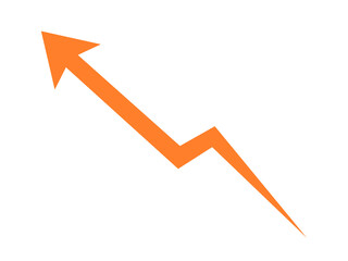 Orange upward zigzag arrow