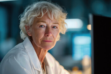 Computer Lab Experienced Scientist Focused in Modern Laboratory