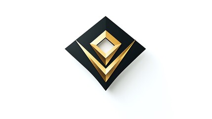 Luxury fashion brand logo with gold and black geometric design on white background symbolizing high end style and sophistication