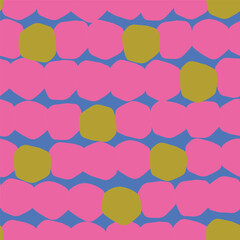 Playful Seamless Pattern with Hand-Drawn Organic Shapes. Abstract Texture with Bold Shapes and Color. Modern decorative background suitable for fabric, textile, fashion, wallpaper, wrapping paper