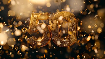 Celebrating 50 years with golden decorations and bright lights at a special event