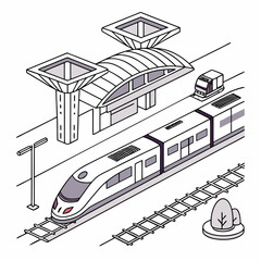 Modern bullet train at station