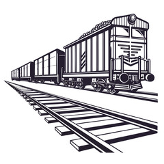 Vintage train carrying coal