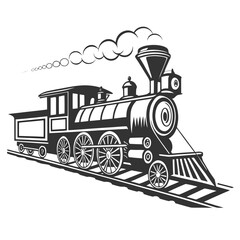 Vintage steam train traveling