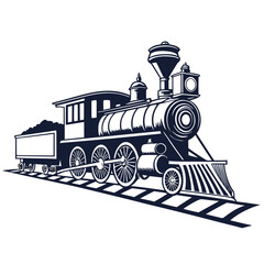 Vintage steam locomotive on tracks