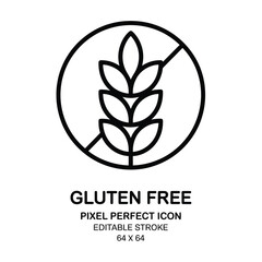 Fototapeta premium Gluten free icon symbol for food labeling and dietary restrictions