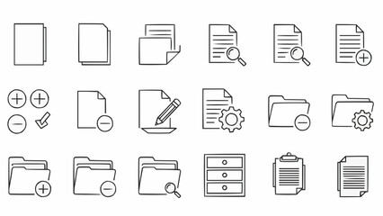 Collection of document and folder icons for digital organization.