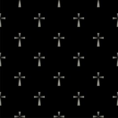 Obraz premium Church Cross seamless pattern isolated on black background