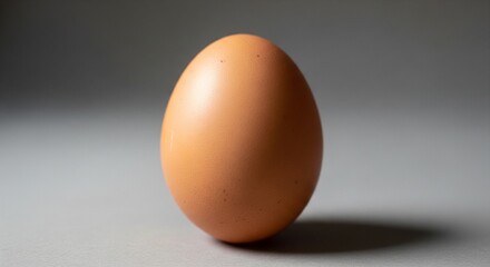 Simple Studio Shot of a Single Brown Chicken Egg