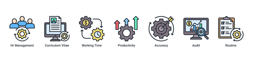 HR Operations banner illustrating workforce management, productivity tracking, and administrative accuracy