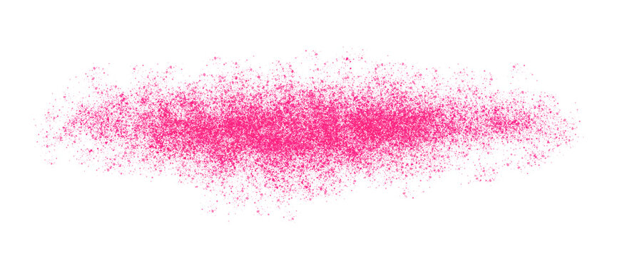 Vibrant pink spray paint texture and ink splatter isolated on transparent background abstract vector graphic illustration