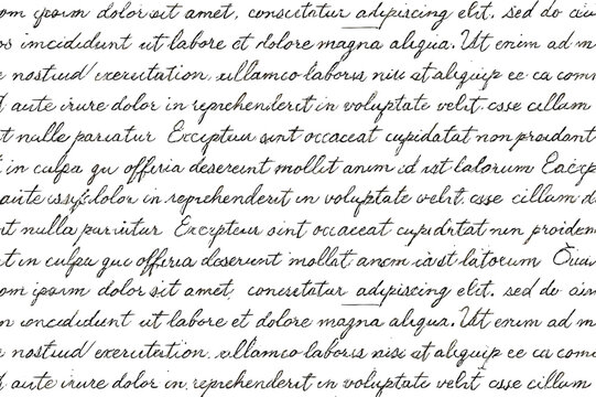 Handwritten Vintage Latin Script Calligraphy Seamless Pattern on Aged Paper Background