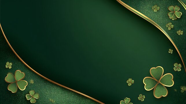 st patrick s day background with gold accents and shamrocks