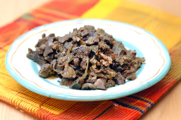 Coratella di agnello or lamb offal  is typical food from Rome and Lazio region in Italy