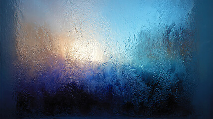 Abstract image featuring condensation on a window, blurring light and colors in a visually intriguing and textured way, perfect for backgrounds.