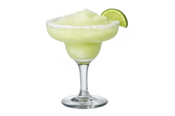 Frozen lime margarita cocktail with salt rim