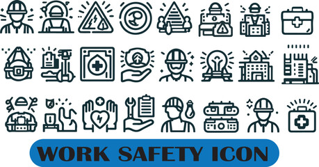 Work safety icon set vector white background .