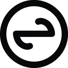 Silhouette two way arrows in circle abstract symbol illustration vector