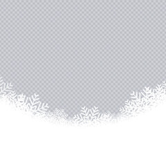 Obraz premium Icy Snowflake Crystal Winter Frame with Frost Texture and Transparent Snowflake Border for Holiday and Christmas Design