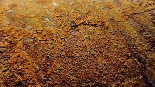 A close-up view of weathered rust texture