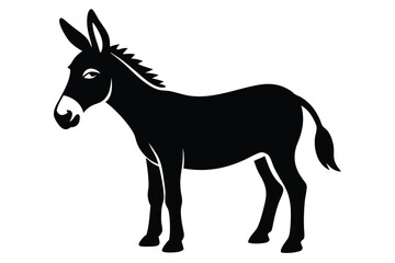 Obraz premium Mule Silhouette Vector Illustration for Ranching Graphics and Farm-Themed Minimalist Art
