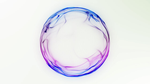 Bright purple and blue light waves form a fast moving translucent sphere. Dynamic motion and soft gradients create a clean abstract loop with airy depth and futuristic feeling.