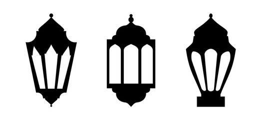 Fototapeta premium Ramadhan Lantern Icon Vector Set Islamic Decorative Style