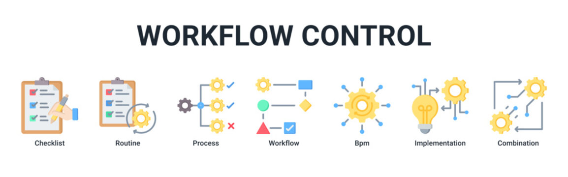 Workflow Control banner highlighting structured processes, routine management, and effective implementation flow