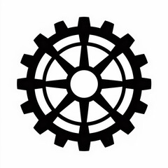 Obraz premium Black gear icon on white background
