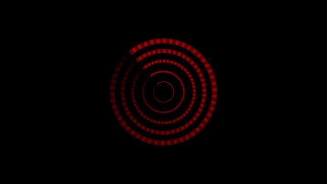 Rotating Red Dotted Concentric Circles Animation, Loading Background, Left Rotation, Antey Clock wise