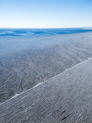 Aerial View toward the Open Baltic Sea with Ice in the Foreground