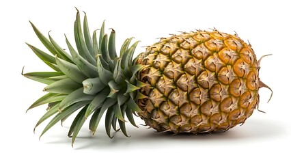 Ripe Pineapple on White Background