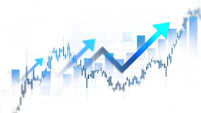 Transparent stock market investment trading graph growth.Investment finance chart,stock market business and exchange financial growth graph.	
