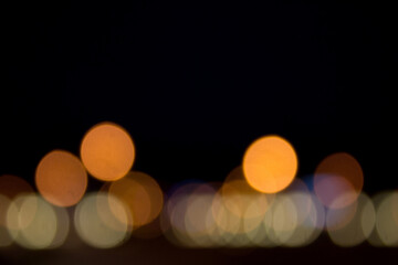 Vibrant city lights at night with colorful bokeh effect