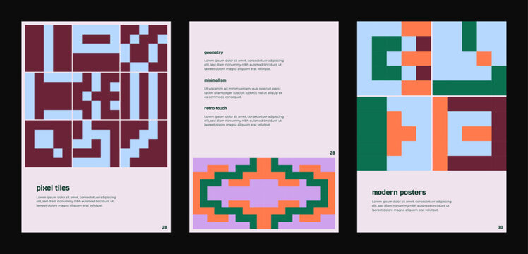 Modernist pixel poster with abstract geometry
