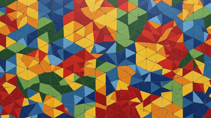 Vibrant colorful geometric pattern with triangles in modern design