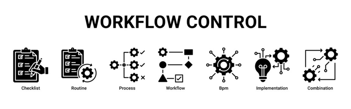 Workflow Control banner highlighting structured processes, routine management, and effective implementation flow