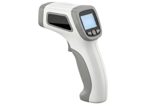 Infrared thermometer gun isolated on transparent background - Powered by Adobe