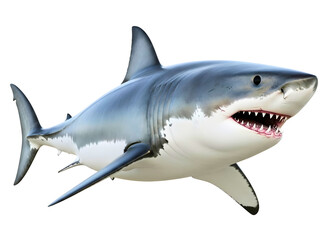 Fototapeta premium Great white shark isolated isolated on transparent background