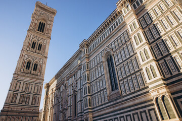 Obraz premium Giotto's Campanile and Duomo facade in Florence, Italy