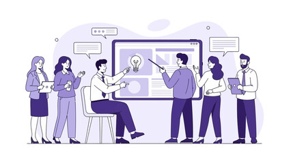 Fototapeta premium Team Meeting Brainstorming Idea Presentation Business Strategy Planning