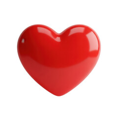 Fototapeta premium 3d red heart icon isolated on transparent background