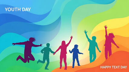 Obraz premium Celebrating youth day with energetic young people
