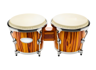 Bongo drums musical instrument isolated on transparent background