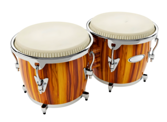 Bongo drums musical instrument isolated on transparent background