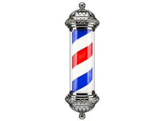 Barber pole isolated on white isolated on transparent background