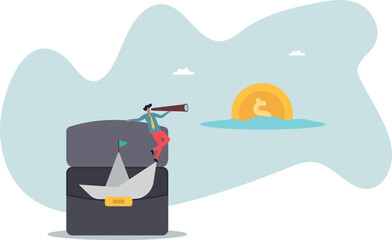 Financial planning target, vision and strategy for financial freedom or retirement saving goal .about a man and his life.