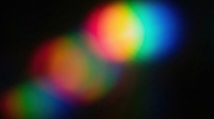 Naklejka premium Abstract colorful light spectrum on dark background,blurred bokeh rainbow lighting gradient,ideal for backgrounds,artistic textures,or creative digital design inspiration
