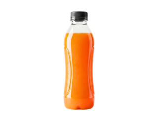 Orange soda plastic bottle isolated on transparent background