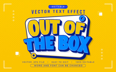 Out Of The Box 3D editable text effect style - Premium Vector
